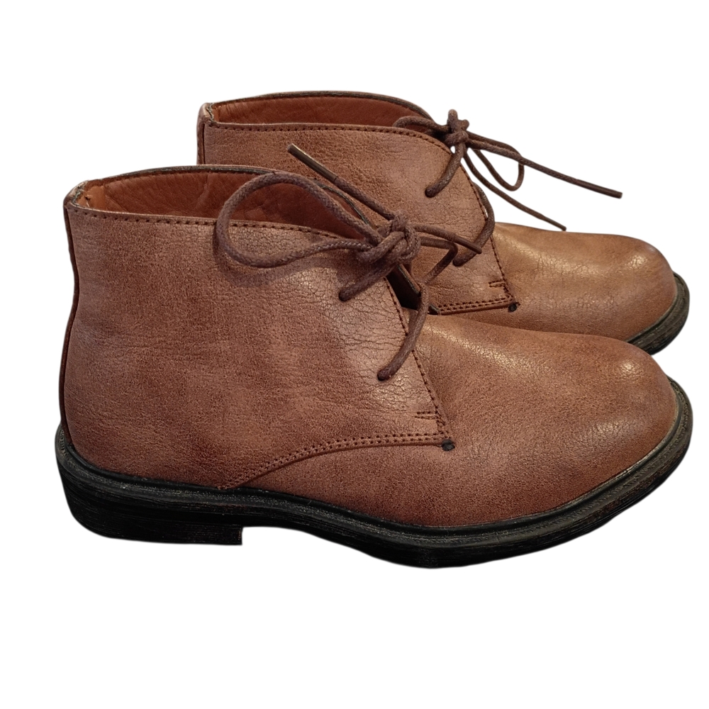 EUC Xray Chukka Faux Brown Ankle Boots Lace‎ Up Manmade Round Toe Boy's Size 13 - Picture 2 of 9